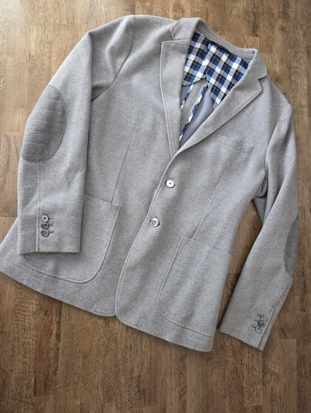 Luxury Italian Fabric Tailored Fit Knit Sport Coat with Elbow Patches